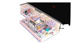 Aire de jeux souple de piscine à balles de conception de carnaval rose populaire avec grand toboggan interactif Équipement de jeu doux d'intérieur pour enfants - Product Image 4