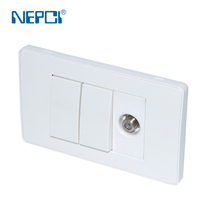 Prise murale encastrée OEM NEPCI 118X71.5, interrupteur d'alimentation, prise de courant, prise 3 gang, connecteur femelle TV, prise unipolaire 100-240V