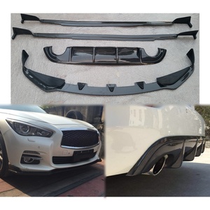Nuevo Kit de Carrocería de Fibra de Carbono Húmeda Versión EE. UU. 2014-2017 para Infiniti Q50: Parachoques Delantero y Trasero, Faldones Laterales - Product Image 1