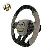 Volante Deportivo de Carreras HZ Dodge Personalizado con Bordado de Fibra de Carbono y Cuero, Estilo Deportivo de 4 Radios y 40 mm de Diámetro para Charger Challenger