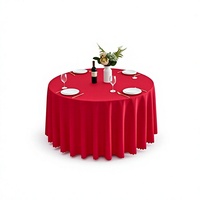 Nappe ronde unie blanche en tissu uni pour grandes tables ; Nappe de table pour hôtels, banquets et mariages en gros