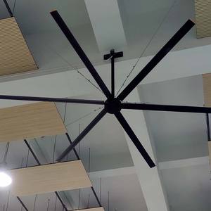 4.9M HVLS grand <span class=keywords><strong>ventilateur</strong></span> <span class=keywords><strong>de</strong></span> plafond refroidi par air PMSM moteur noir alliage d'aluminium restaurants entrepôts fabrication électrique <span class=keywords><strong>ventilateur</strong></span> HVLS - Product Image 2