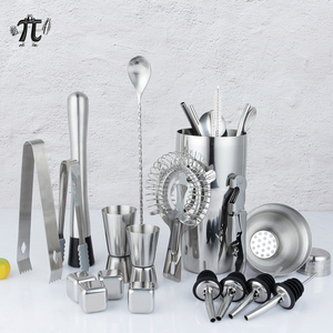 Ensemble de shaker à cocktails <span class=keywords><strong>Boston</strong></span> de 23 pièces, nouvelle arrivée 2025, en acier inoxydable, kit de barman avec support en acrylique et 4 glaçons - Product Image 2