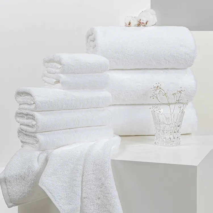 5 ستار عالية الجودة طقم مناشف للفنادق منشفة استحمام عادي الأبيض اليد منشفة تصنيع