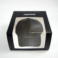 Boîte d'emballage pliable en carton noir de haute qualité pour casquette de baseball, avec logo personnalisé et finition mate en carton.