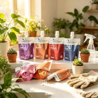 Sachet de détergent en gros avec logo personnalisé, pochette à bec verseur pour savon liquide, sac de recharge pour lessive, emballage de détergent avec bec verseur