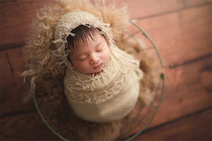Vêtements de photographie de nouveau-né, chapeau en tissu d'emballage de Photo de bébé, dentelle Mohair, fil enveloppé - Product Image 2