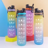 Kişiselleştirilmiş 5 Galonluk Motivasyonel Plastik Su Şişesi Askılı Galon Şişe Motivasyonel Zaman Göstergeli Su Sürahisi