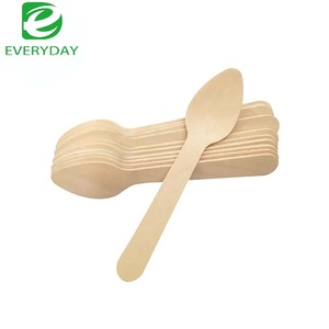 Cuillères <span class=keywords><strong>en</strong></span> <span class=keywords><strong>bois</strong></span> de bouleau miniatures écologiques de 110 mm, biodégradables, compostables, jetables pour desserts et camping - Product Image 2