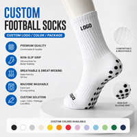 Chaussettes de football antidérapantes personnalisées en gros, chaussettes de sport athlétiques avec logo OEM et faible MOQ pour l'entraînement de football