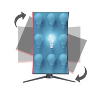 Écran de jeu LCD 27 pouces, 500 luminance mince, 2K incurvé, 144Hz, Base rotative LED, moniteur de jeu LCD