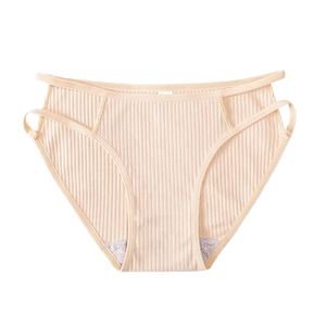 Nouveau Bikini Femme Quotidien en Soie/Coton Tricoté Côtelé, Teint Uni, Taille Basse, Confortable, Respirant, Double Couche - Product Image 2