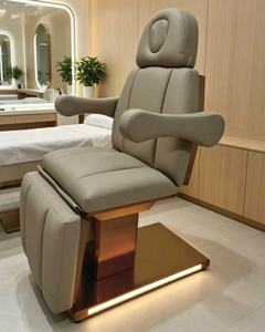 Sillón Eléctrico Reclinable para Spa Facial con Base LED Dorada, Cama de Esteticista y Tatuajes con 3 Motores Ajustables para Salón y Medicina Estética - Product Image 5