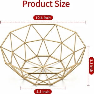 Durable Wire Fruit Bowl Metal Design for Kitchen Counter Organizer Bread Fruit and <strong>Vegetable</strong> <strong>Storage</strong> - Product Image 2