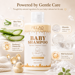 Shampooing Bébé à l'Aloe Vera, au Panthénol et à la Glycérine, Marque Privée, 250ml, Doux, Faible Irritation, Nettoyant pour Cheveux et Cuir Chevelu Délicats - Product Image 3