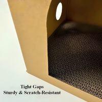 Grande maison pour chat moderne en carton, résistante aux morsures, durable, écologique, avec griffoir en carton ondulé, cube empilable, grotte pour animaux de compagnie
