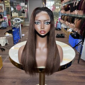 Unité personnalisée de 18 pouces, couleur T1B4, SDD, lisse et droite, longue, avec dentelle professionnelle 5x5 pour un design sans colle - Product Image 2