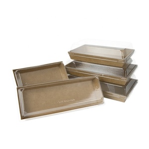 Recyclable folding food grade takeaway kraft paper packaging box