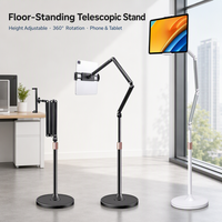 Support de sol rotatif à 360 degrés pour tablette, robuste, base en métal lestée en acier de 20 mm, pour bureau, studio, diffusion en direct, OEM personnalisé