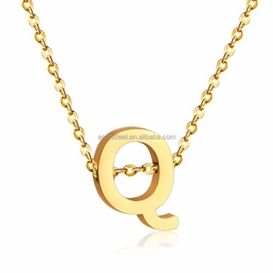 Collar de Cadena de Eslabones de Moda, Chapado en Oro de 18K, Joyería de Acero Inoxidable, Gargantilla para Mujer, Minimalista, con Colgante de Letra A-Z - Product Image 3