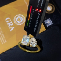 Bague de fiançailles en argent 925 avec pierres de moissanite en forme de poire et de marquise, sertie de pierres scintillantes de luxe, bague de mariage en coupe radiante, Toi et Moi