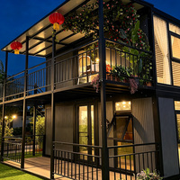 Prix d'usine en gros Maison conteneur préfabriquée détachable de 10 à 40 pieds, étanche à l'humidité, à 2 étages avec double terrasse