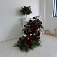 Fleurs artificielles en gros pour décoration de mariage, rangées de fleurs de table, chemin de fleurs, roses