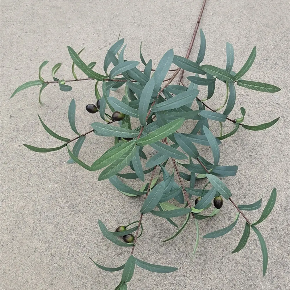 10 forks 8 olives Indoor Garden Ornament DIY Decoration Artificial Plastic Leaf Olive branch