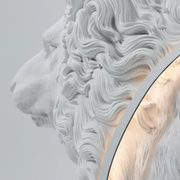 Sculpture d'animal grandeur nature en fibre de verre, lampe de sol LED Lion, statue girafe, ornement de lustre pour villa, hall d'hôtel