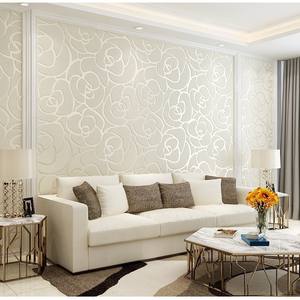 3 डी स्टीरियोस्कोपिक गुलाब बड़े पुष्प गैर-बुना वॉलपेपर यूरोपीय पेस्टल शैली के लिए लिविंग रूम होटल की पृष्ठभूमि दीवार सजावट के लिए - Product Image 4