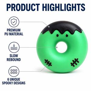 Vente en gros : Jouet anti-stress souple en mousse PU à rebond lent, 10 cm, en forme <span class=keywords><strong>de</strong></span> donut, citrouille ou chauve-souris, pour Halloween, pour enfants et adultes - Product Image 4