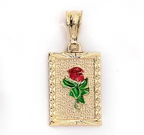 Elfic Neueste vergoldete Schmuck Square Rose Anhänger Mode Charme Großhandel Schmuck Dije de Rosa