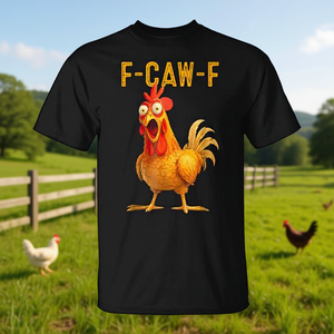 Camiseta con meme de gallo y humor de pollo F-Caw-F - Product Image 3