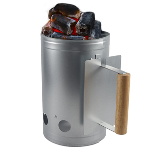 <span class=keywords><strong>Starter</strong></span> api arang cerobong <span class=keywords><strong>Bbq</strong></span> luar ruangan portabel logo kustom dengan pegangan kayu - Product Image 2