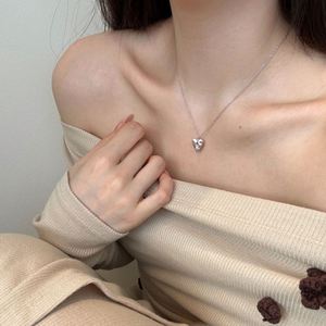 Dylam, fournisseur professionnel de bijoux, chaîne en argent S925, zircone cubique 5A, surface givrée, pendentif en forme de cœur, colliers - Product Image 5