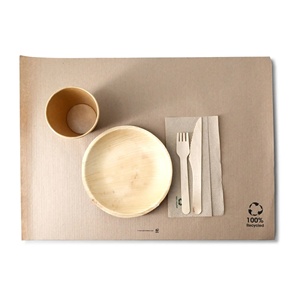 Sous-plats jetables en papier recyclé non blanchi, écologiques et adaptés aux aliments, 31x43 cm, pour repas formels - Product Image 3
