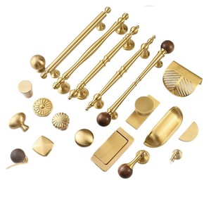 Copper French Brass Cabinet Handles Bar Shape Minimalist Design Durable For Wardrobes Drawers Doors - Product Image 1