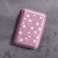 Porte-cartes magnétique en cuir PU INS Daisy Flowers pour iPhone, porte-cartes universel pour téléphone Samsung, étui portefeuille