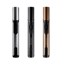 Briquet torche GUEVARA en forme de stylo, coupe-vent, flamme jet, rechargeable, réglable, portable, au butane, design minimaliste, pour barbecue