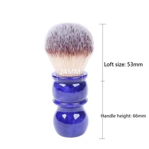 Vegan Shaving Brush Yaqi 24MM Wholesale Bluish Violet Synthetic Hair Vegan Mens Shaving Brushes