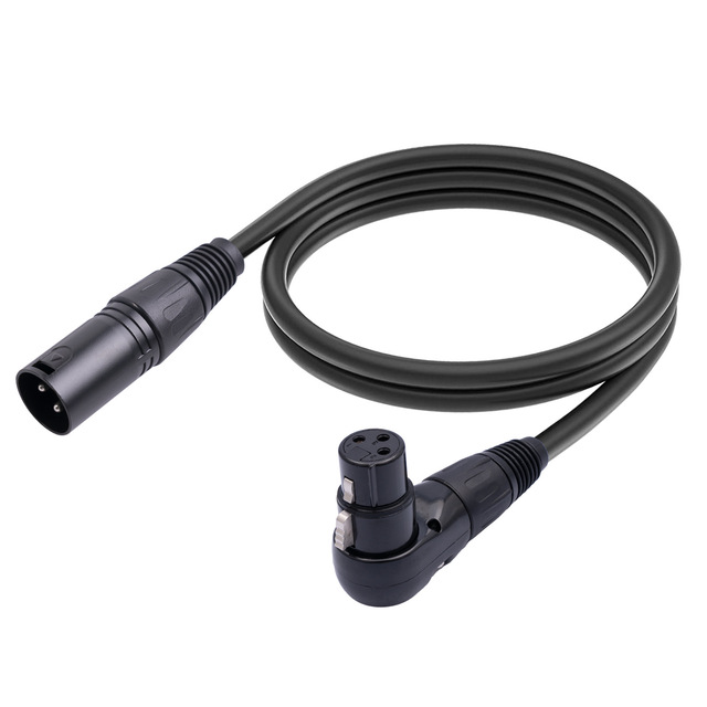 Factory 3pin 90degree Xlr Cable High Quality 24AWG Balance Xlr Audio Cable Nickel Plated Xlr Male to Female Microphone Cable