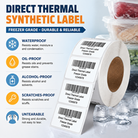 Étiquette en papier synthétique thermique directe adhésive pour congélateur, 100x150mm A6, imperméable, résistante à l'huile, rouleau d'autocollants 4x6 pour produits surgelés, vente en gros
