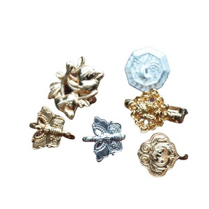 Pure Copper Butterfly Ruyi Flower <b>Button</b> Earring Brooch Jewelry Accessories Plated Metal Decorative Findings For DIY Crafting - Product Image 1
