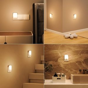 Mini Lámpara Nocturna LED con Enchufe y Batería para Habitación de Bebé, Control Inteligente Automático, Sensores Infrarrojos y de Atardecer, US EU 110V-230V, Cuadrada - Product Image 6