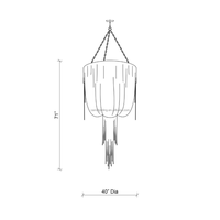 Lustre en cuir unique et simple, villa, lustre rond personnalisé en cuir d'oursin, pampilles en cuir pour hall d'entrée