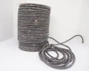 6mm Crystal Decorative Shoe Lace DIY Cord Water Diamond Rope Colorful Flash Round Tube Glass Garments Bags