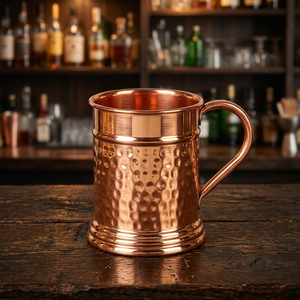 Taza de Cobre Hecha a Mano, Ecológica, de Doble Pared, de Primera Calidad, para Bebidas de Bar, con Asa, Acabado Liso, Portátil para el Hogar y la Oficina, Personalizable - Product Image 3