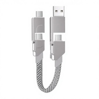 Kabel USB Type-C 4-in-1 66W Flat Braided dengan Pengisian Cepat 6A untuk Ponsel, Power Bank, Printer, Komputer & Pemindai Barcode