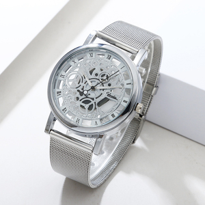Reloj de cuarzo de moda con correa de malla hueca, estilo casual de negocios, para hombres y mujeres - Product Image 5