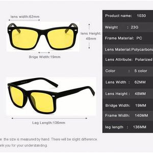 Lunettes de vision nocturne à verres jaunes personnalisables avec logo, vente en gros, anti-éblouissement, pour la conduite de nuit, lunettes de soleil polarisées pour hommes - Product Image 6